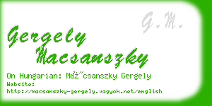 gergely macsanszky business card